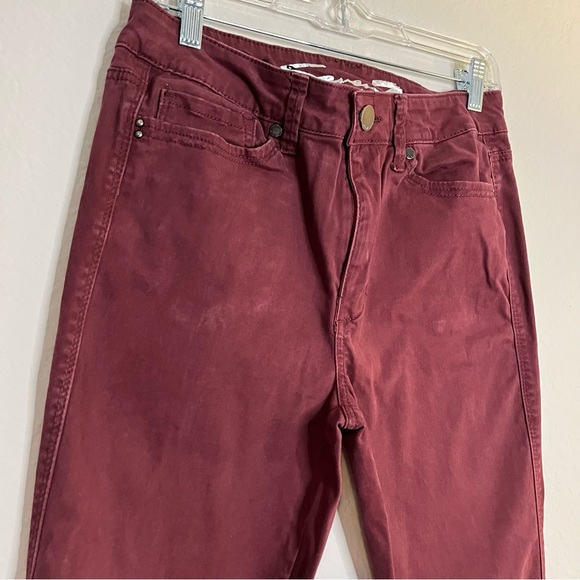 Seven7 Burgundy high rise skin-fit jeans size 10 - Picture 8 of 9